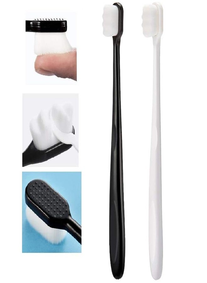 9UP® Soft Toothbrush | 2Pcs Extra Soft Toothbrush For Kids & Adults | Ultra Soft Nano Bristled For Sensitive Gums & Teeth | Manual Super Soft Teeth Cleaning Brush (Multicolor) - Image 1